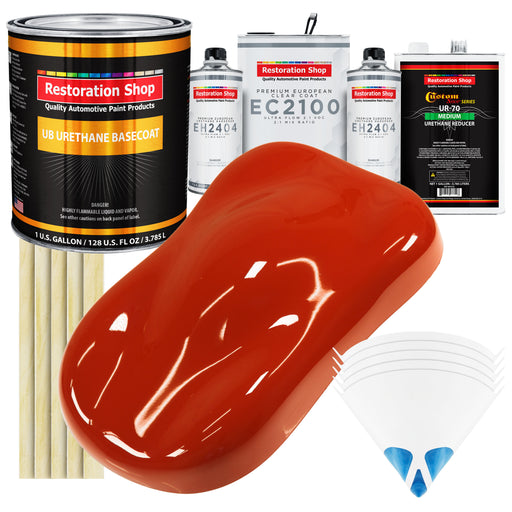 Hot Rod Red Urethane Basecoat with European Clearcoat Auto Paint - Complete Gallon Paint Color Kit - Automotive Refinish Coating