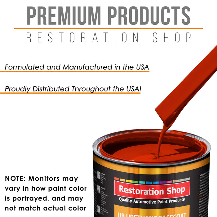 Hot Rod Red - Urethane Basecoat with Clearcoat Auto Paint - Complete Medium Quart Paint Kit - Professional High Gloss Automotive, Car, Truck Coating