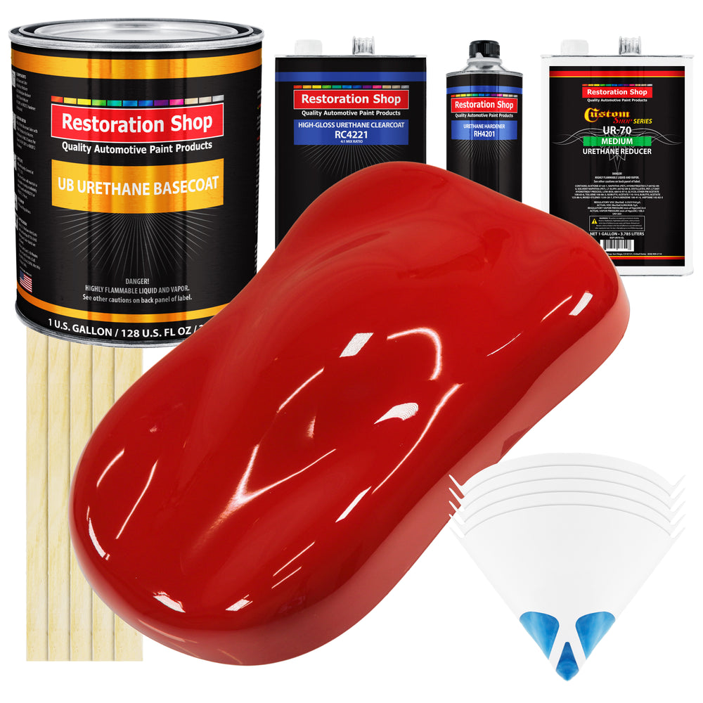 Graphic Red - Urethane Basecoat with Clearcoat Auto Paint - Complete Medium Gallon Paint Kit - Professional High Gloss Automotive, Car, Truck Coating