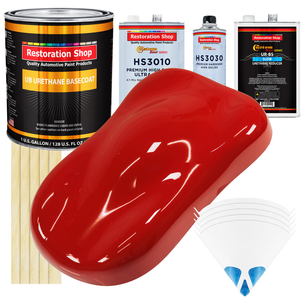 Graphic Red - Urethane Basecoat with Premium Clearcoat Auto Paint - Complete Slow Gallon Paint Kit - Professional High Gloss Automotive Coating