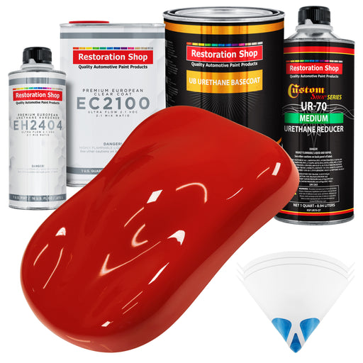 Swift Red Urethane Basecoat with European Clearcoat Auto Paint - Complete Quart Paint Color Kit - Automotive Refinish Coating