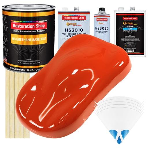 Tractor Red - Urethane Basecoat with Premium Clearcoat Auto Paint - Complete Slow Gallon Paint Kit - Professional High Gloss Automotive Coating