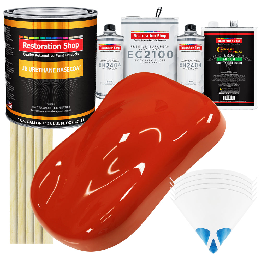 Monza Red Urethane Basecoat with European Clearcoat Auto Paint - Complete Gallon Paint Color Kit - Automotive Refinish Coating
