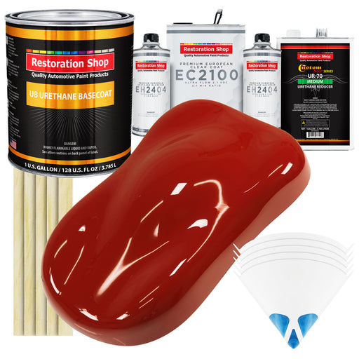 Candy Apple Red Urethane Basecoat with European Clearcoat Auto Paint - Complete Gallon Paint Color Kit - Automotive Refinish Coating