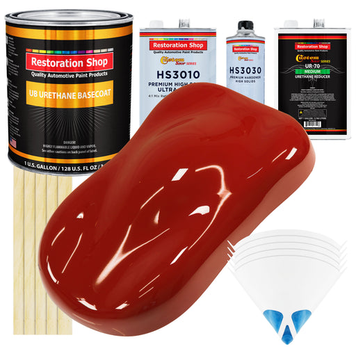 Candy Apple Red - Urethane Basecoat with Premium Clearcoat Auto Paint - Complete Medium Gallon Paint Kit - Professional High Gloss Automotive Coating