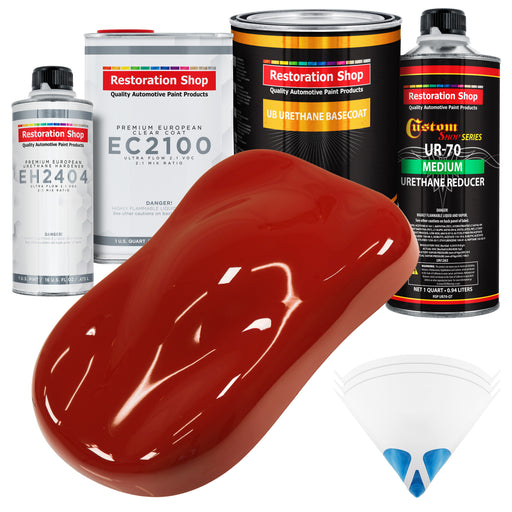Candy Apple Red Urethane Basecoat with European Clearcoat Auto Paint - Complete Quart Paint Color Kit - Automotive Refinish Coating