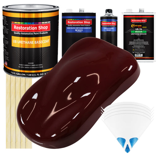 Carmine Red - Urethane Basecoat with Clearcoat Auto Paint - Complete Medium Gallon Paint Kit - Professional High Gloss Automotive, Car, Truck Coating