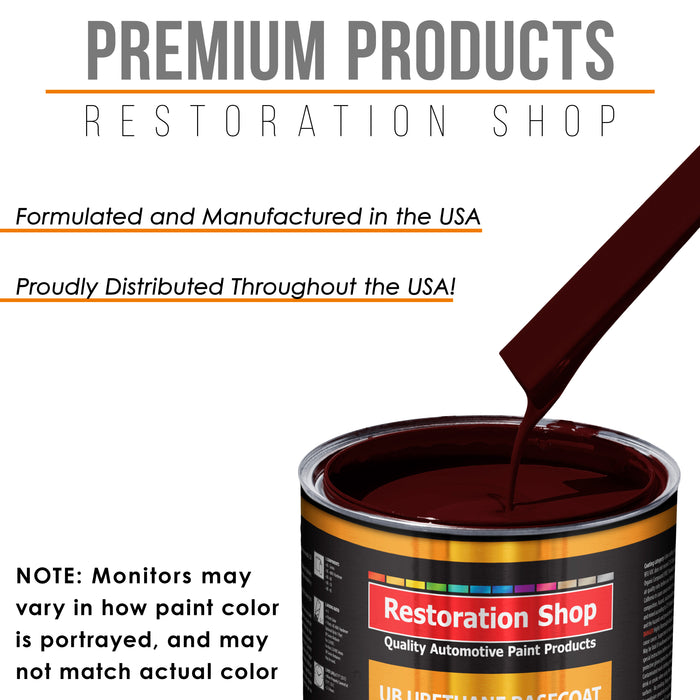 Burgundy - Urethane Basecoat with Premium Clearcoat Auto Paint - Complete Medium Gallon Paint Kit - Professional High Gloss Automotive Coating