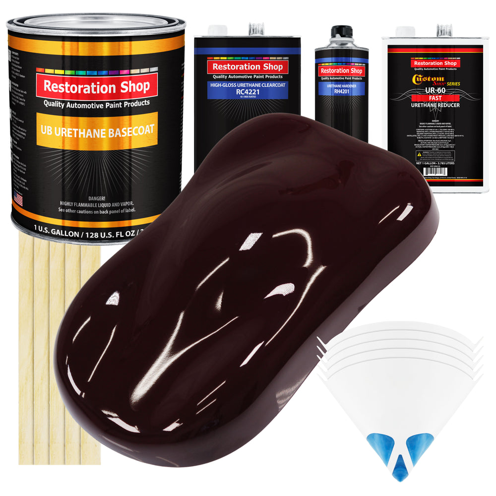 Royal Maroon - Urethane Basecoat with Clearcoat Auto Paint - Complete Fast Gallon Paint Kit - Professional High Gloss Automotive, Car, Truck Coating