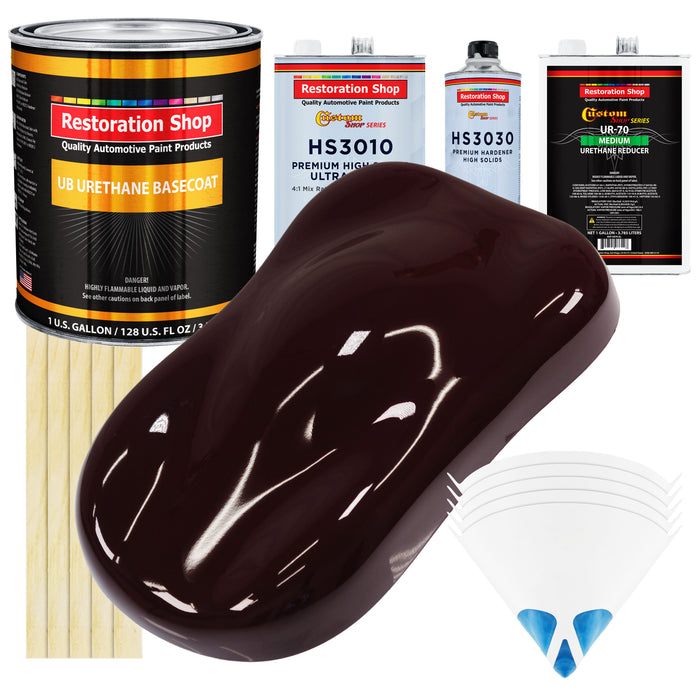 Royal Maroon - Urethane Basecoat with Premium Clearcoat Auto Paint - Complete Medium Gallon Paint Kit - Professional High Gloss Automotive Coating