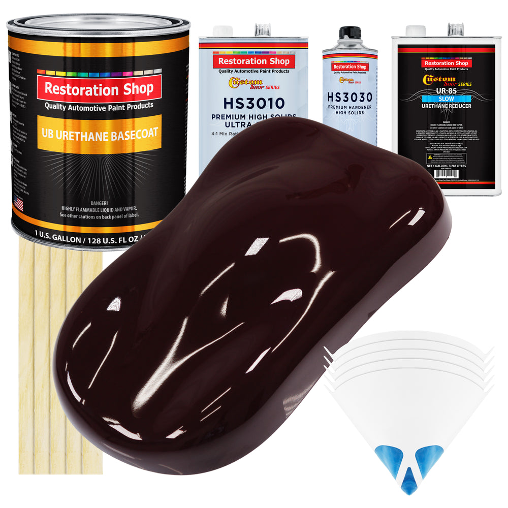 Royal Maroon - Urethane Basecoat with Premium Clearcoat Auto Paint - Complete Slow Gallon Paint Kit - Professional High Gloss Automotive Coating