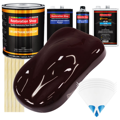 Royal Maroon - Urethane Basecoat with Clearcoat Auto Paint - Complete Slow Gallon Paint Kit - Professional High Gloss Automotive, Car, Truck Coating