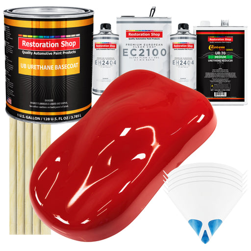 Rally Red Urethane Basecoat with European Clearcoat Auto Paint - Complete Gallon Paint Color Kit - Automotive Refinish Coating