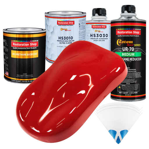 Rally Red - Urethane Basecoat with Premium Clearcoat Auto Paint - Complete Medium Quart Paint Kit - Professional High Gloss Automotive Coating