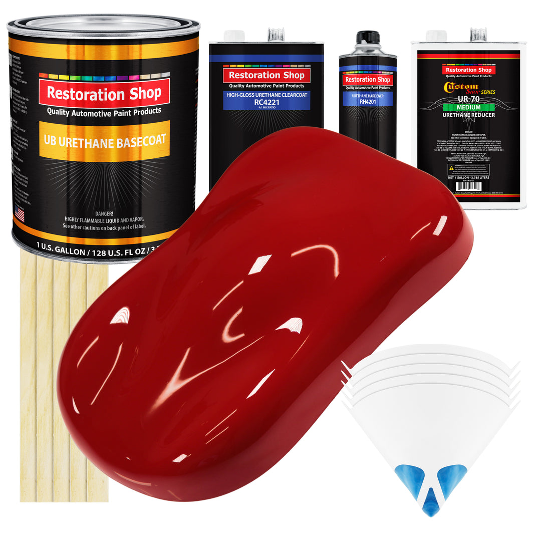 Regal Red - Urethane Basecoat with Clearcoat Auto Paint - Complete Medium Gallon Paint Kit - Professional High Gloss Automotive, Car, Truck Coating