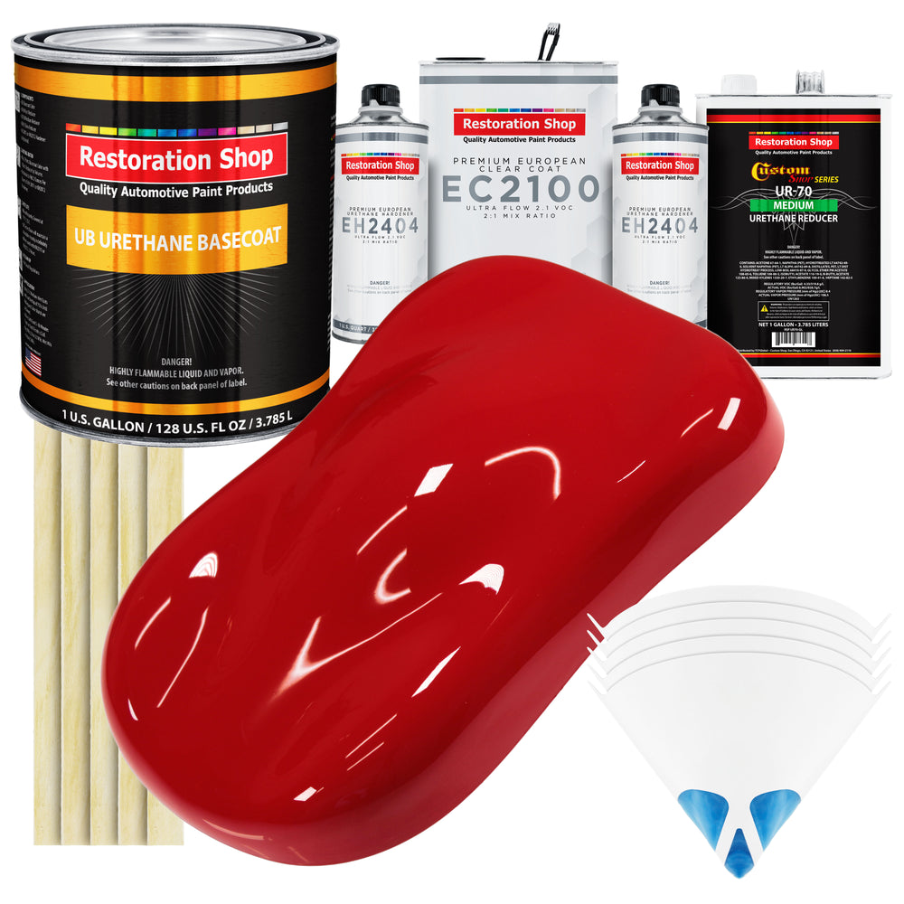 Reptile Red Urethane Basecoat with European Clearcoat Auto Paint - Complete Gallon Paint Color Kit - Automotive Refinish Coating