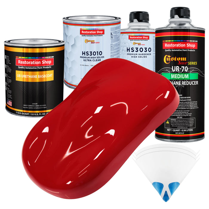 Reptile Red - Urethane Basecoat with Premium Clearcoat Auto Paint - Complete Medium Quart Paint Kit - Professional High Gloss Automotive Coating