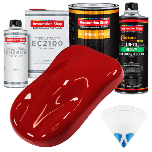 Victory Red Urethane Basecoat with European Clearcoat Auto Paint - Complete Quart Paint Color Kit - Automotive Refinish Coating