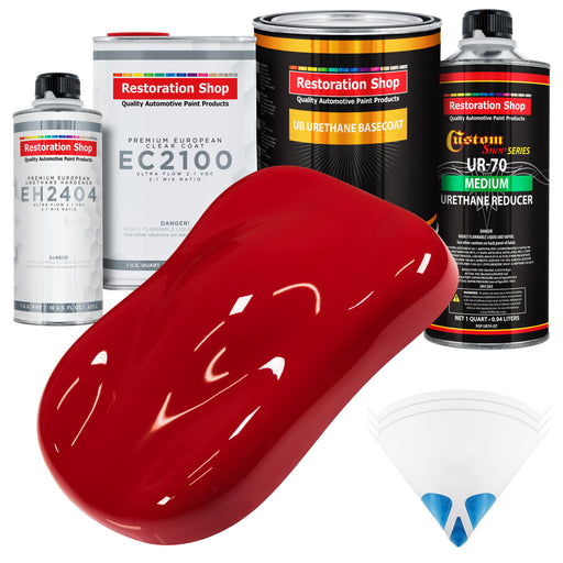 Viper Red Urethane Basecoat with European Clearcoat Auto Paint - Complete Quart Paint Color Kit - Automotive Refinish Coating