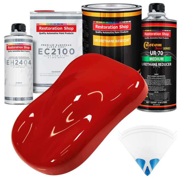 Pro Street Red Urethane Basecoat with European Clearcoat Auto Paint - Complete Quart Paint Color Kit - Automotive Refinish Coating