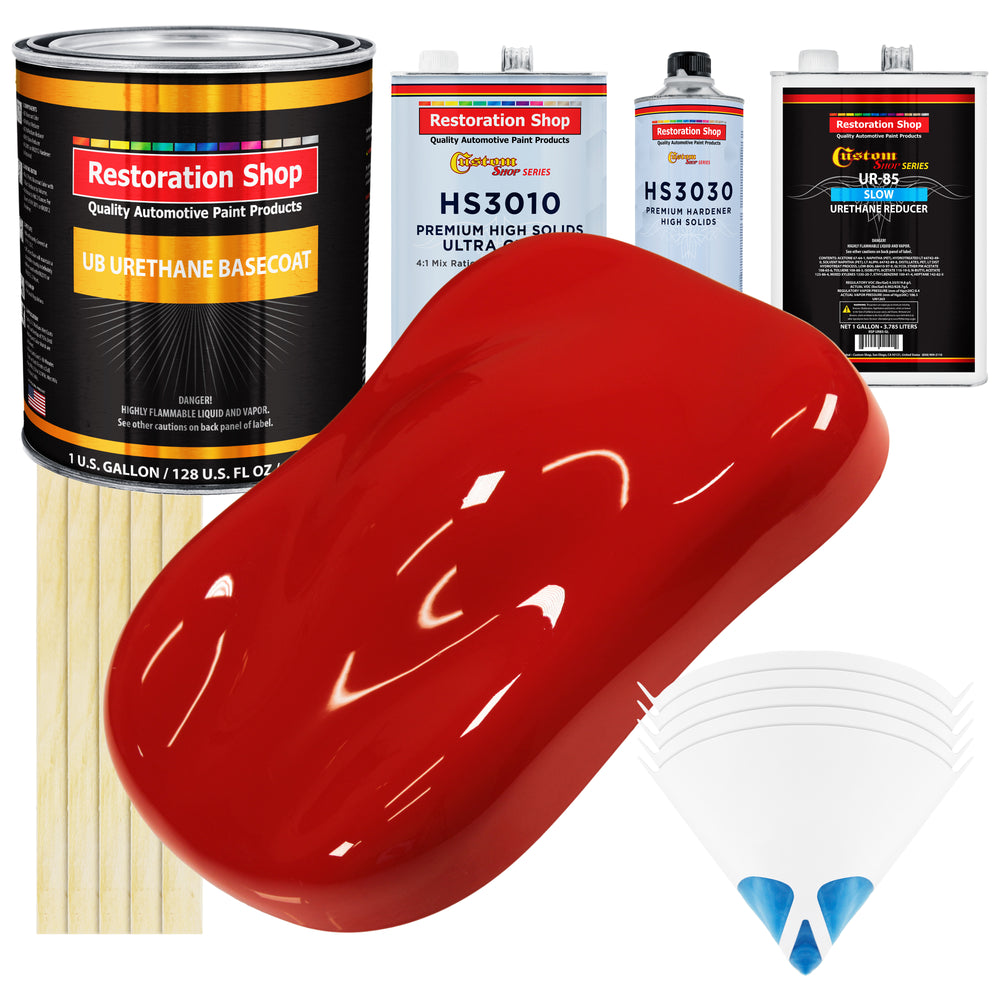 Pro Street Red - Urethane Basecoat with Premium Clearcoat Auto Paint - Complete Slow Gallon Paint Kit - Professional High Gloss Automotive Coating