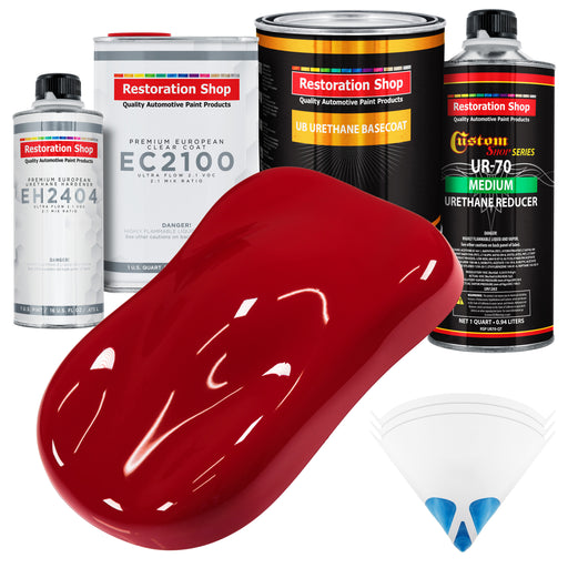 Quarter Mile Red Urethane Basecoat with European Clearcoat Auto Paint - Complete Quart Paint Color Kit - Automotive Refinish Coating