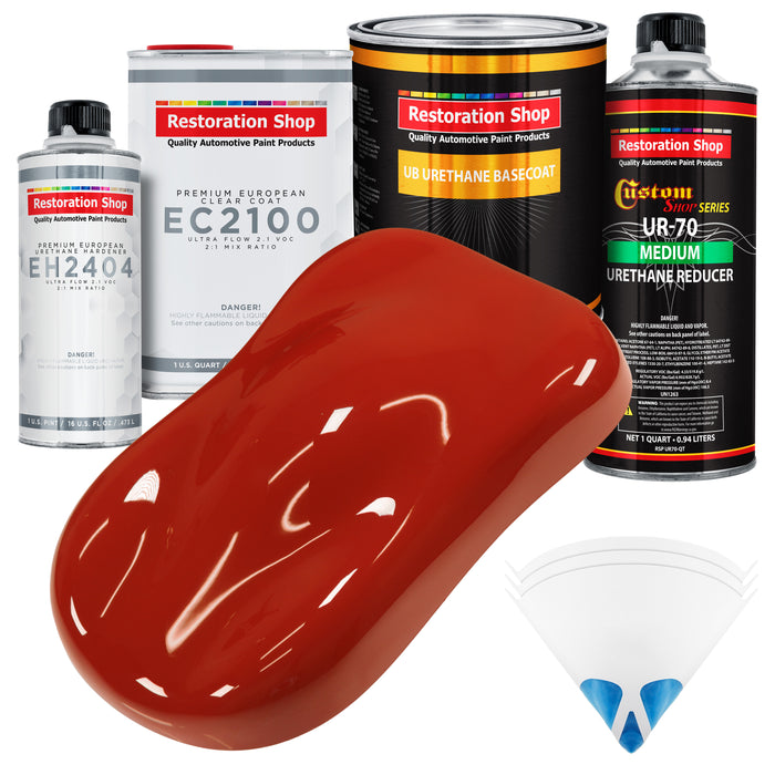 Scarlet Red Urethane Basecoat with European Clearcoat Auto Paint - Complete Quart Paint Color Kit - Automotive Refinish Coating