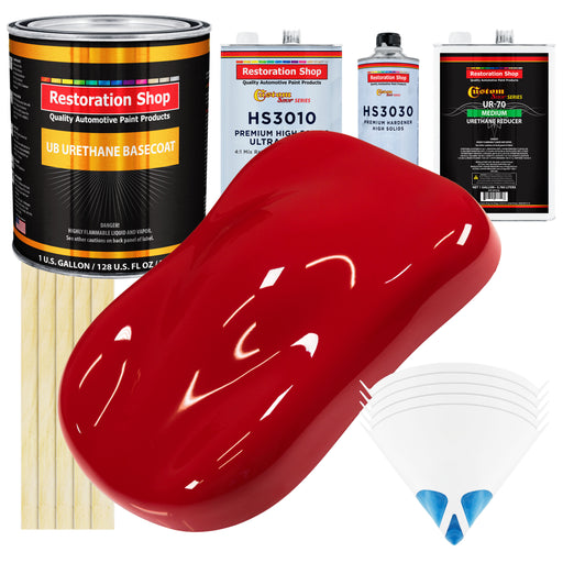 Torch Red - Urethane Basecoat with Premium Clearcoat Auto Paint - Complete Medium Gallon Paint Kit - Professional High Gloss Automotive Coating