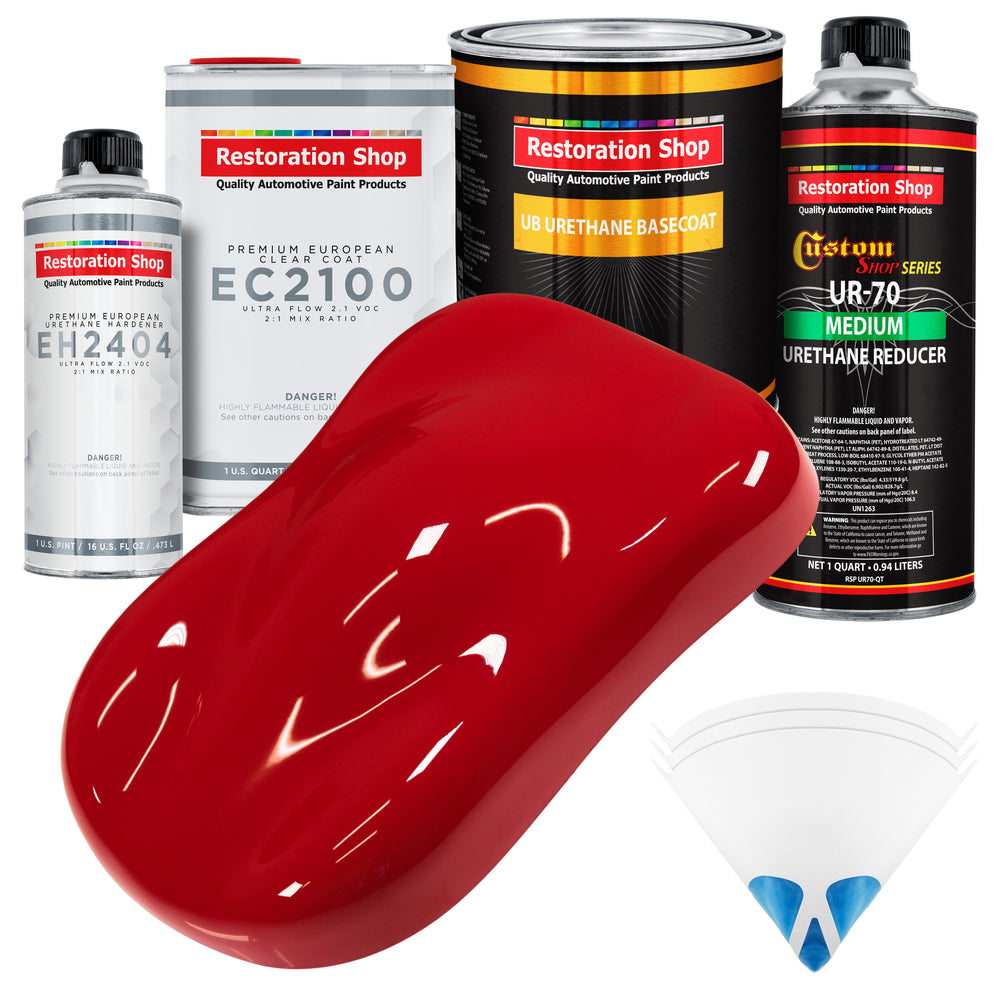 Torch Red Urethane Basecoat with European Clearcoat Auto Paint - Complete Quart Paint Color Kit - Automotive Refinish Coating