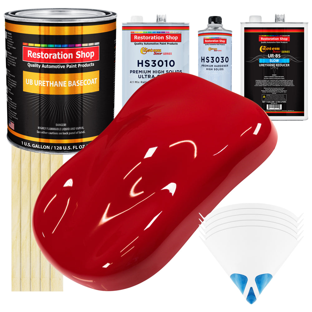 Torch Red - Urethane Basecoat with Premium Clearcoat Auto Paint - Complete Slow Gallon Paint Kit - Professional High Gloss Automotive Coating