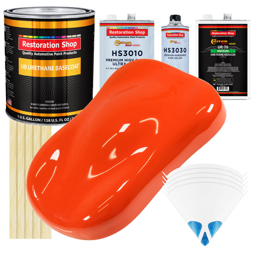 Speed Orange - Urethane Basecoat with Premium Clearcoat Auto Paint - Complete Medium Gallon Paint Kit - Professional High Gloss Automotive Coating