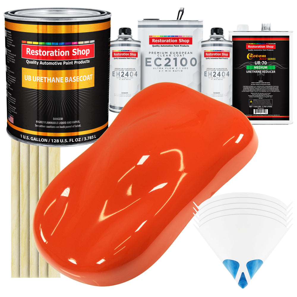Charger Orange Urethane Basecoat with European Clearcoat Auto Paint - Complete Gallon Paint Color Kit - Automotive Refinish Coating
