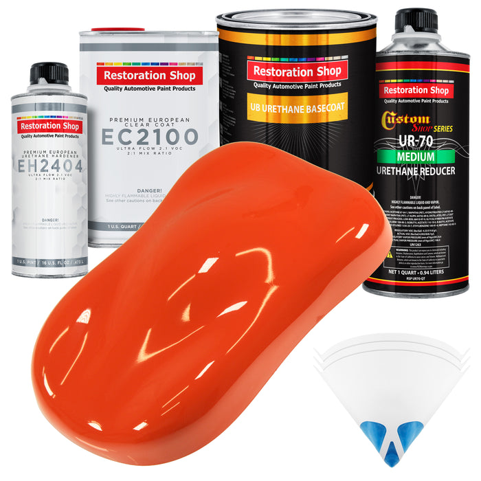 Charger Orange Urethane Basecoat with European Clearcoat Auto Paint - Complete Quart Paint Color Kit - Automotive Refinish Coating