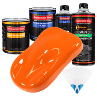 Omaha Orange - Urethane Basecoat with Clearcoat Auto Paint - Complete Medium Quart Paint Kit - Professional High Gloss Automotive, Car, Truck Coating