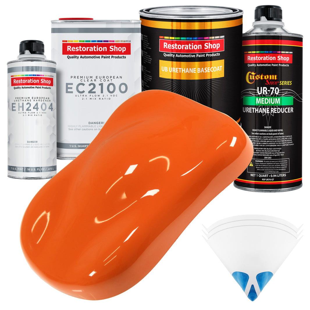 Sunset Orange Urethane Basecoat with European Clearcoat Auto Paint - Complete Quart Paint Color Kit - Automotive Refinish Coating
