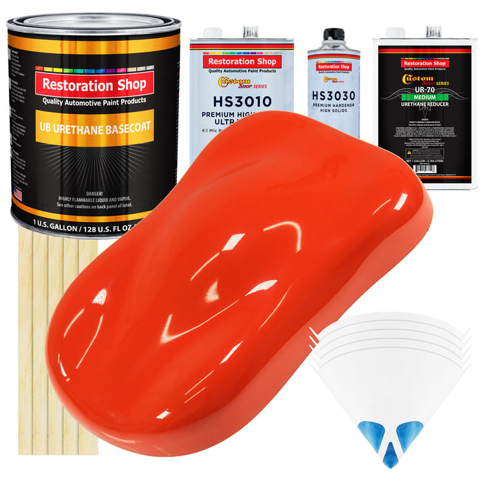 Hemi Orange - Urethane Basecoat with Premium Clearcoat Auto Paint - Complete Medium Gallon Paint Kit - Professional High Gloss Automotive Coating