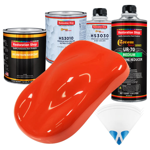 Hemi Orange - Urethane Basecoat with Premium Clearcoat Auto Paint - Complete Medium Quart Paint Kit - Professional High Gloss Automotive Coating