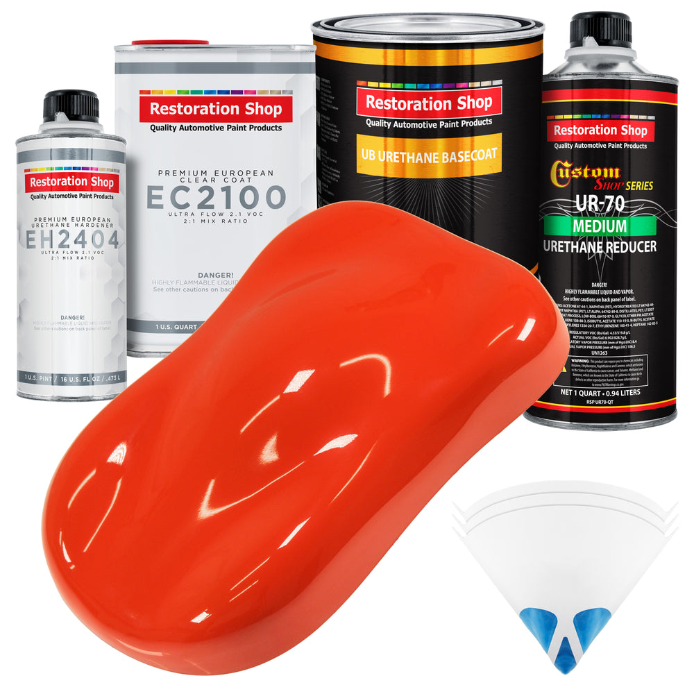 Hemi Orange Urethane Basecoat with European Clearcoat Auto Paint - Complete Quart Paint Color Kit - Automotive Refinish Coating