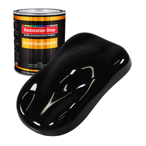Jet Black (Gloss) - Urethane Basecoat Auto Paint - Gallon Paint Color Only - Professional High Gloss Automotive, Car, Truck Coating