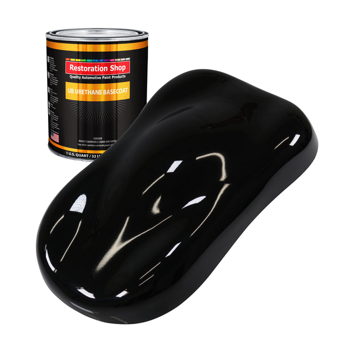 Jet Black (Gloss) - Urethane Basecoat Auto Paint - Quart Paint Color Only - Professional High Gloss Automotive, Car, Truck Coating