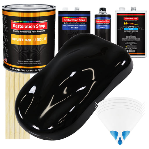 Boulevard Black - Urethane Basecoat with Clearcoat Auto Paint (Complete Slow Gallon Paint Kit) Professional High Gloss Automotive Car Truck Coating