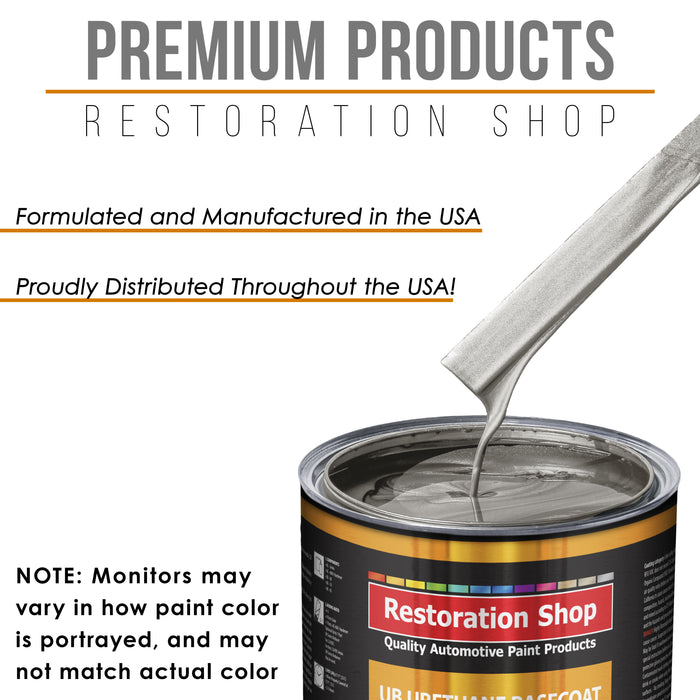 Sterling Silver Metallic - Urethane Basecoat Auto Paint - Gallon Paint Color Only - Professional High Gloss Automotive, Car, Truck Coating