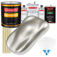 Sterling Silver Metallic Urethane Basecoat with European Clearcoat Auto Paint - Complete Gallon Paint Color Kit - Automotive Refinish Coating
