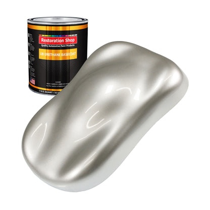 Sterling Silver Metallic - Urethane Basecoat Auto Paint - Quart Paint Color Only - Professional High Gloss Automotive, Car, Truck Coating