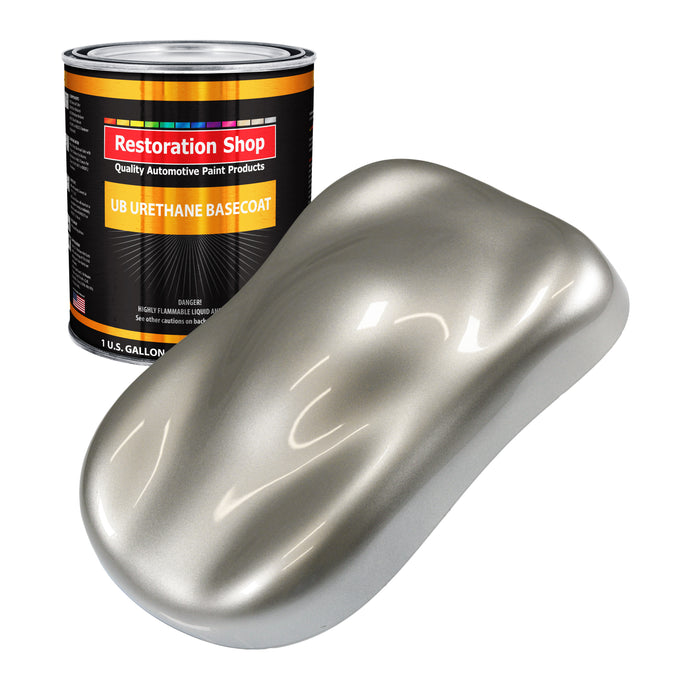 Pewter Silver Metallic - Urethane Basecoat Auto Paint - Gallon Paint Color Only - Professional High Gloss Automotive, Car, Truck Coating
