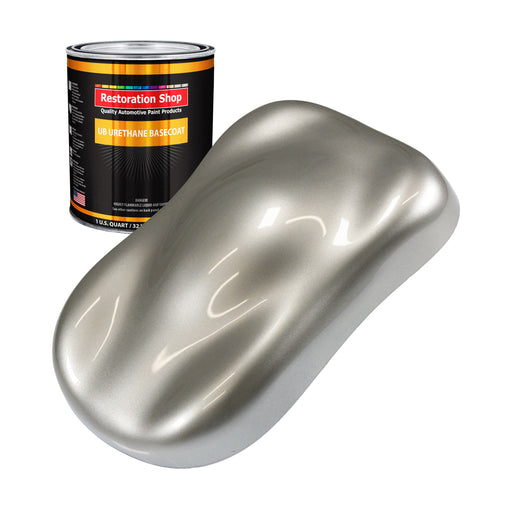 Pewter Silver Metallic - Urethane Basecoat Auto Paint - Quart Paint Color Only - Professional High Gloss Automotive, Car, Truck Coating