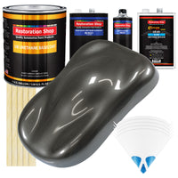 Anthracite Gray Metallic - Urethane Basecoat with Clearcoat Auto Paint - Complete Slow Gallon Paint Kit - Professional Automotive Car Truck Coating