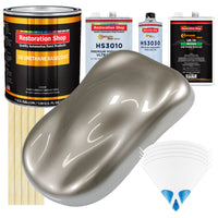 Warm Gray Metallic - Urethane Basecoat with Premium Clearcoat Auto Paint (Complete Medium Gallon Paint Kit) Professional High Gloss Automotive Coating
