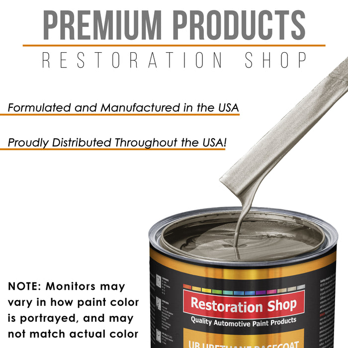 Warm Gray Metallic - Urethane Basecoat with Premium Clearcoat Auto Paint (Complete Medium Quart Paint Kit) Professional High Gloss Automotive Coating