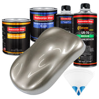 Warm Gray Metallic - Urethane Basecoat with Clearcoat Auto Paint - Complete Medium Quart Paint Kit - Professional Gloss Automotive Car Truck Coating